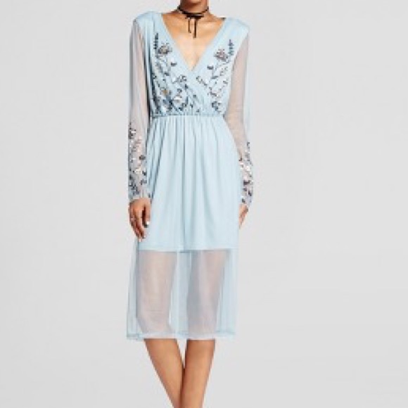 Xhilaration Dresses & Skirts - Light blue embroidered dress